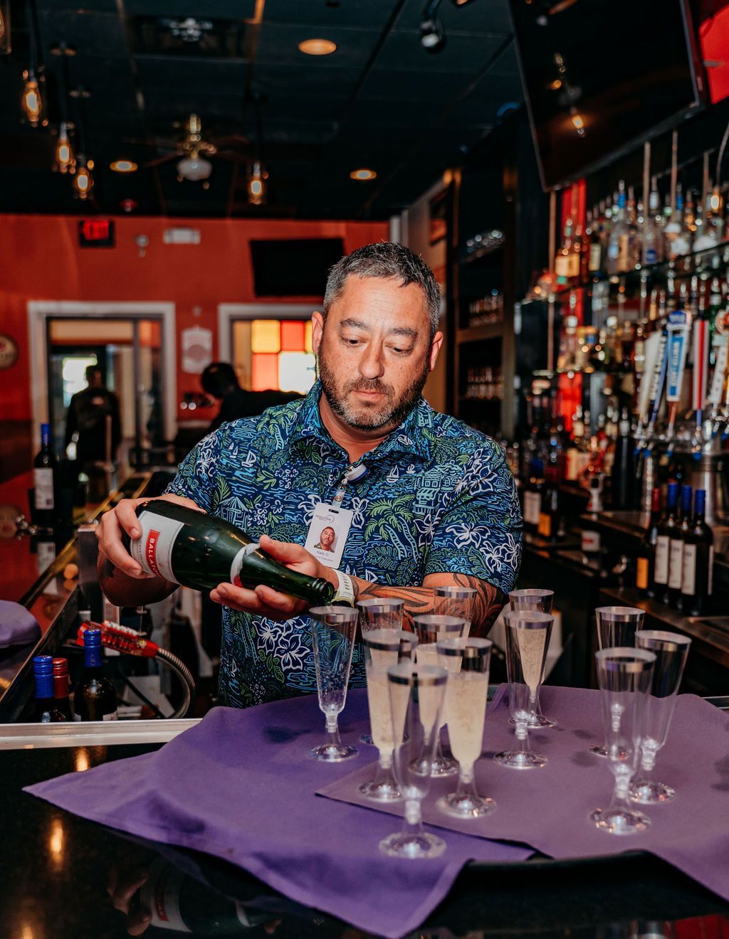 Drinks being poured at the Tailgate 42 Sports Bar