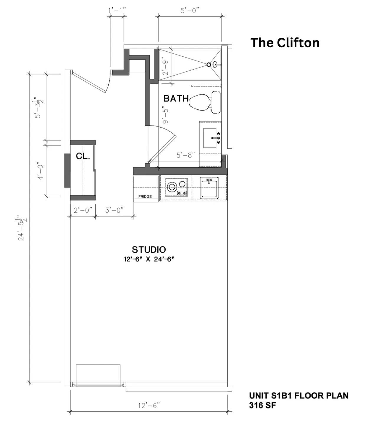 Floor plan for The Clifton apartment at Silverfern