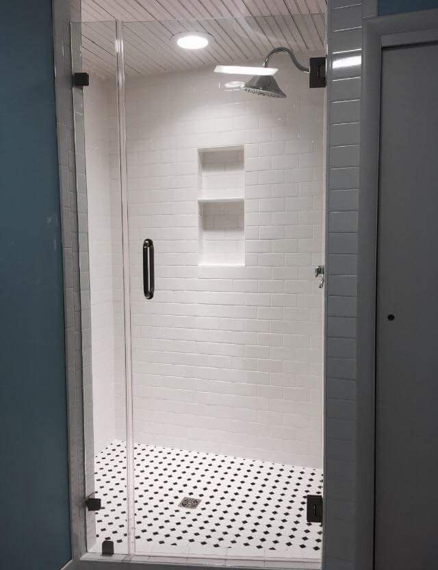 Plate Glass in OK — White Frameless Shower Door in Stillwater, OK
