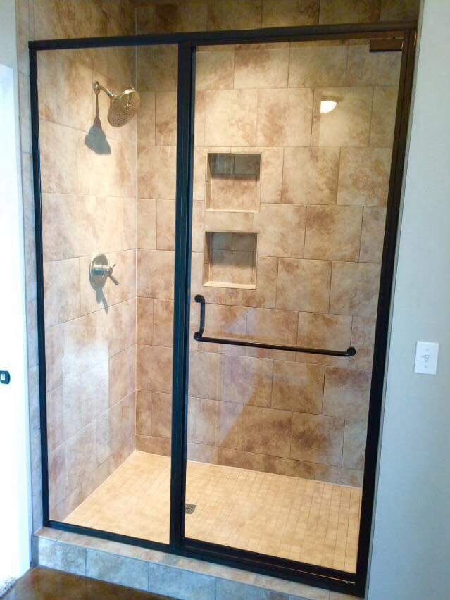 Commercial Glass in OK — Black Frame Shower Door in Stillwater, OK