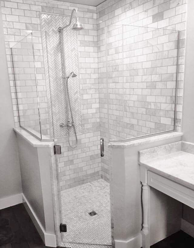 Commercial Doors in OK — White Hexagon Frame Shower in Stillwater, OK