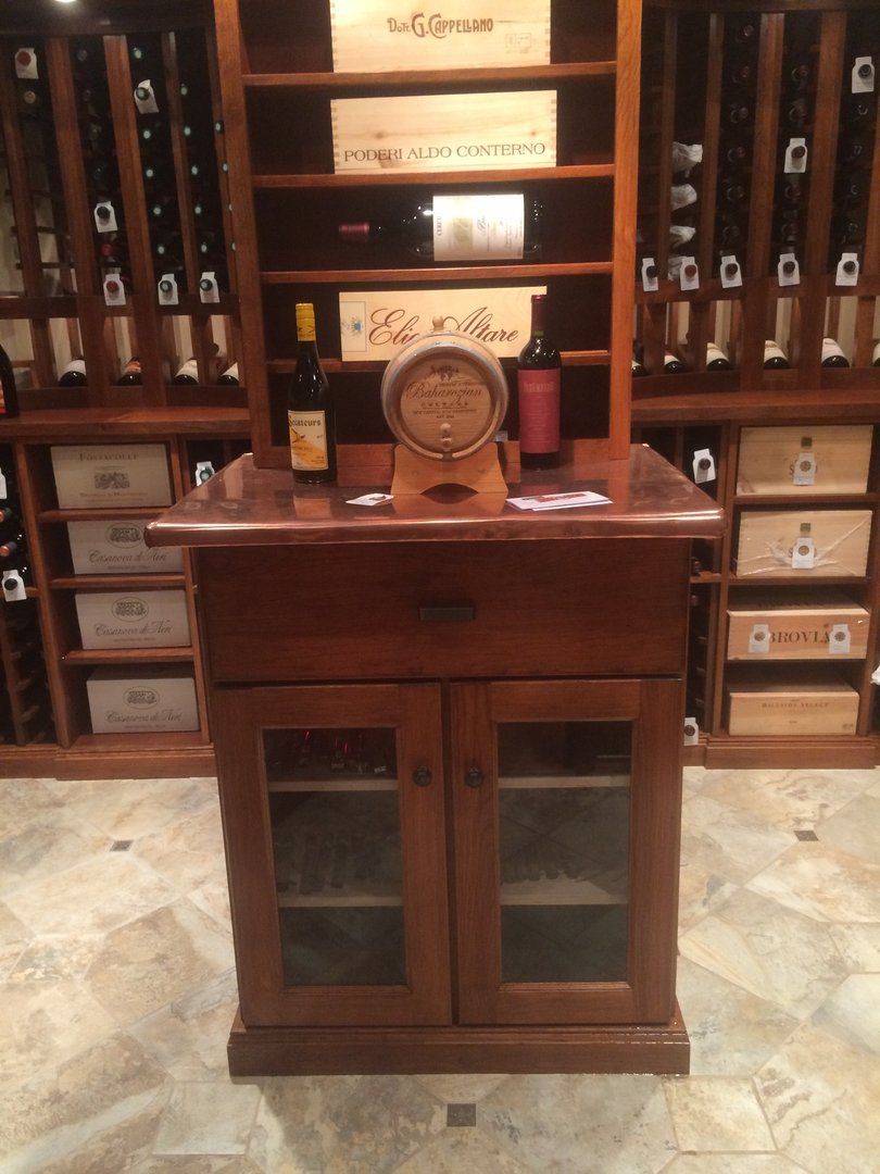 View of copper top, climate controlled humidor