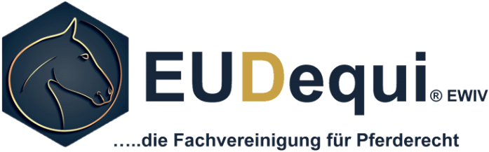 Das Logo von Eudequi EWIV zeigt einen Pferdekopf in einem Sechseck.