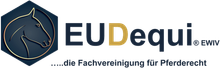 Das Logo von Eudequi EWIV zeigt einen Pferdekopf in einem Sechseck.