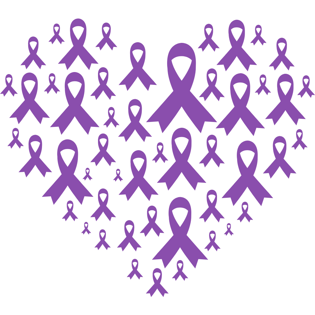 a heart made of purple ribbons on a white background .