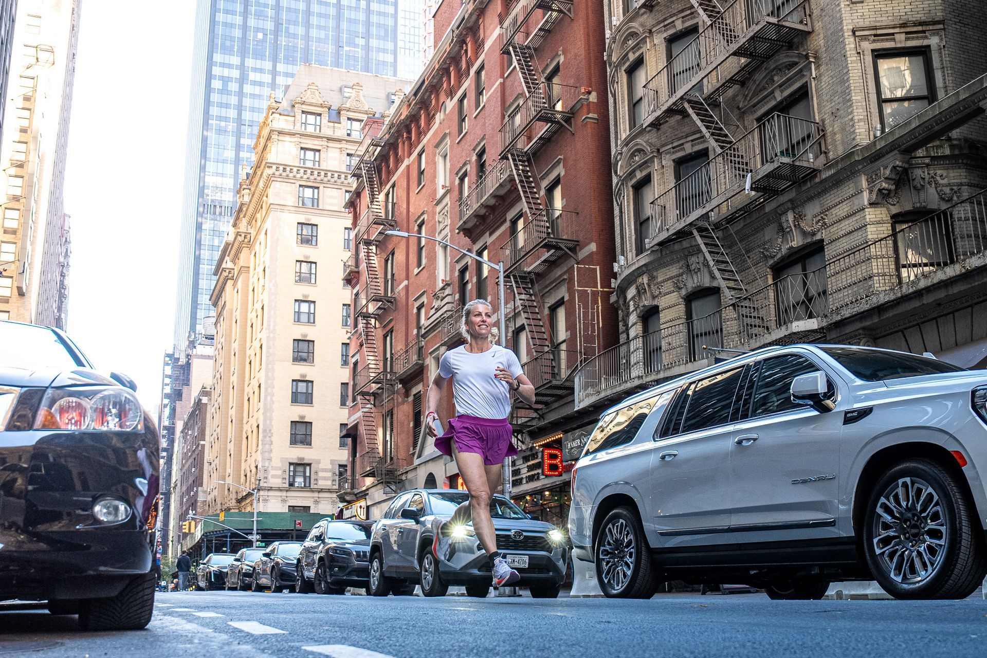 Een exclusieve Hardloopshoot op Manhattan, New York