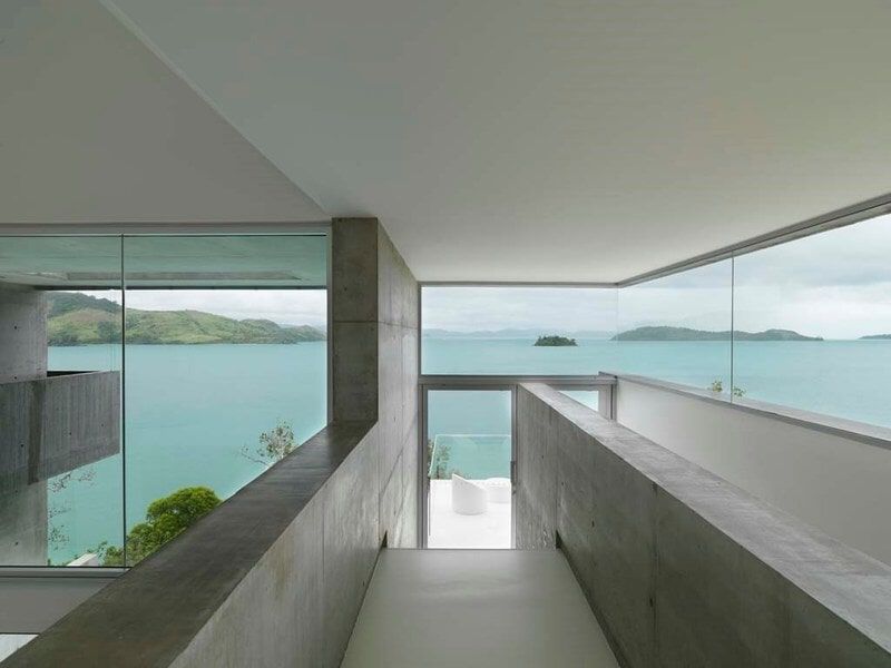 View of a Beautiful Sea from the Glass Window — Greg Matthews Building in Woodwark, QLD