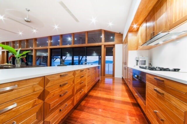 Kitchen Made in Timber Woods — Greg Matthews Building in Woodwark, QLD
