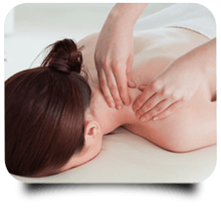 Woman receiving a shoulder massage