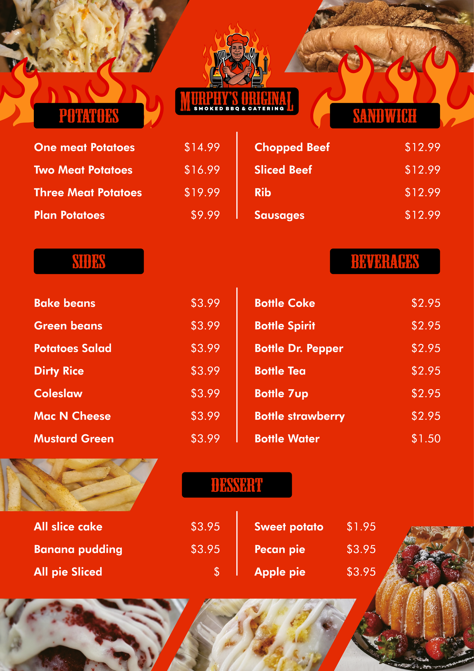 Murphy's Original Smoked BBQ and Catering, LLC Menu