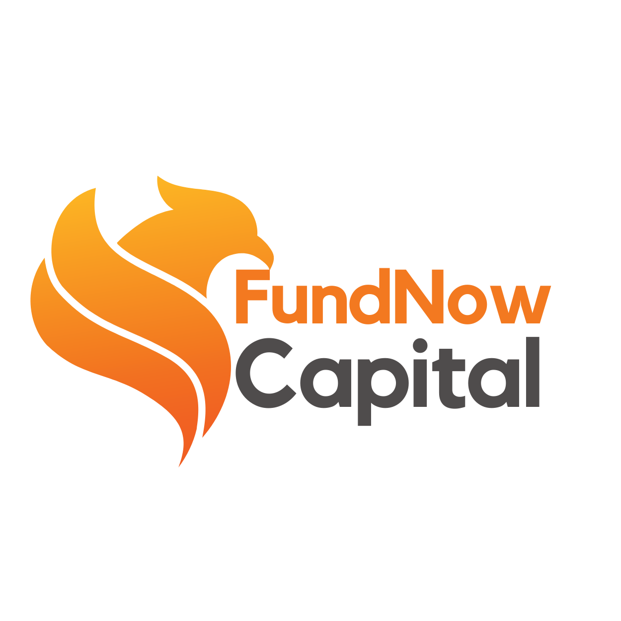 A logo for fundnow capital with an eagle on it