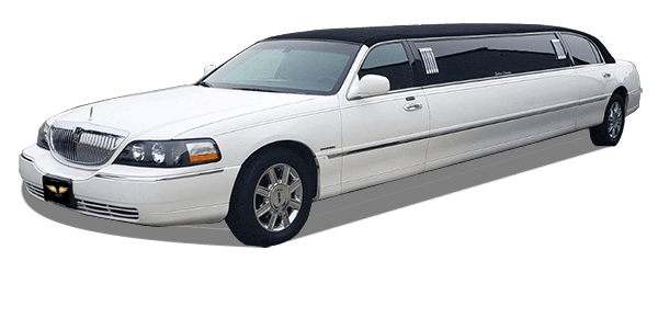 white tuxedo town car stretch limousine rental