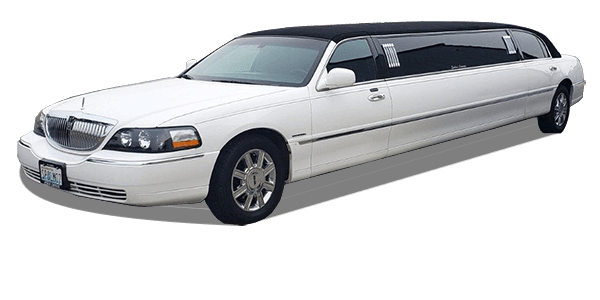 white tuxedo town car stretch limousine rental