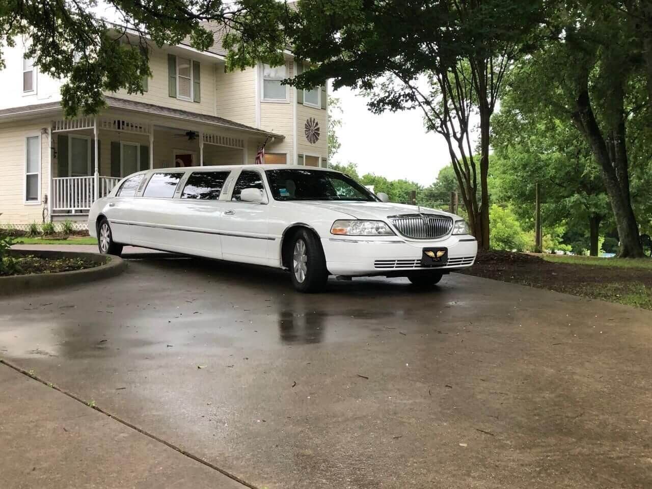 white stretch limousine service