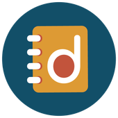 Orange notebook icon with a white 