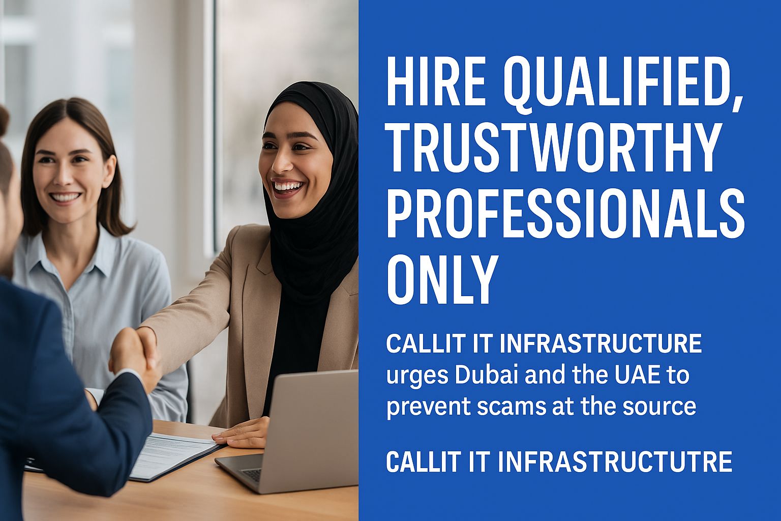 Hiring qualified and trustworthy professionals in Dubai and UAE to prevent data leaks, scam risks, and OTP fraud — CALLIT IT INFRASTRUCTURE awareness.