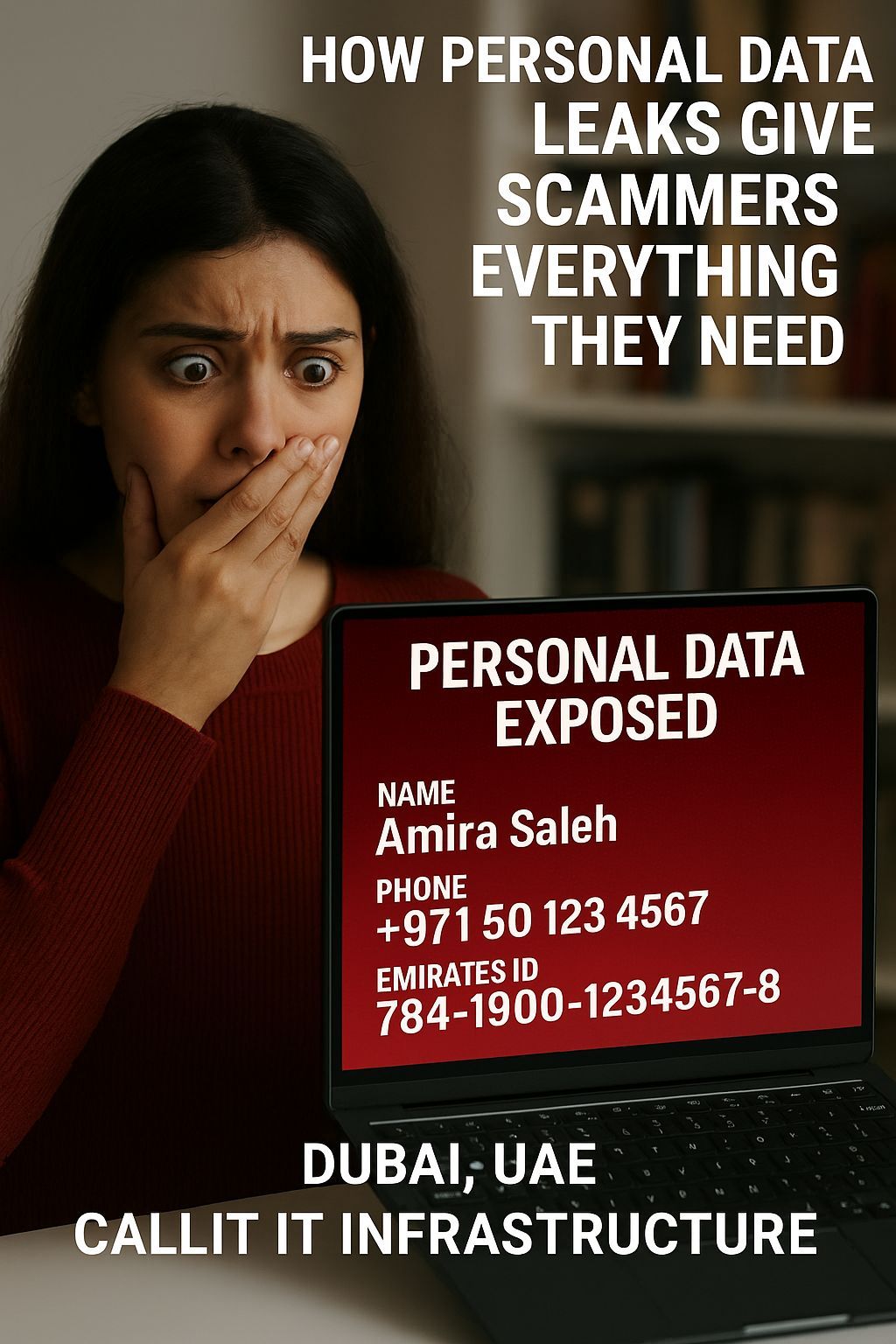 Personal data leak risk in Dubai and UAE — how exposed customer information enables scam calls and OTP fraud, explained by CALLIT IT INFRASTRUCTURE.