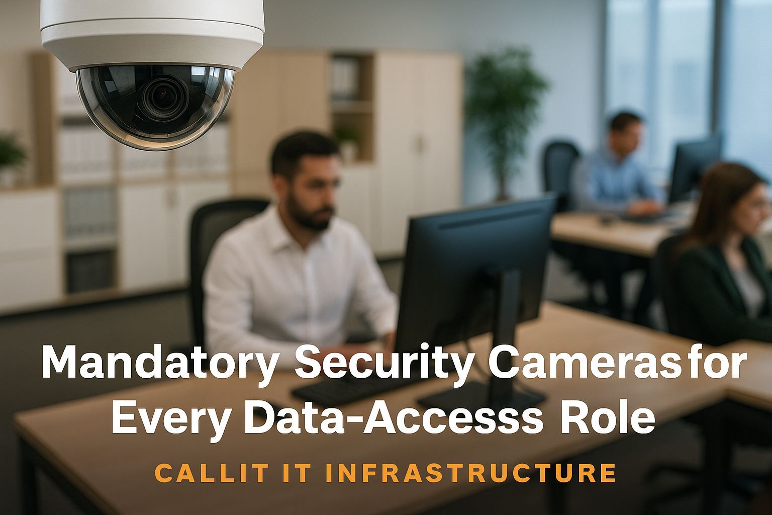 Security cameras monitoring employees in sensitive data-access roles — CALLIT IT INFRASTRUCTURE Dubai UAE scam-prevention 2025