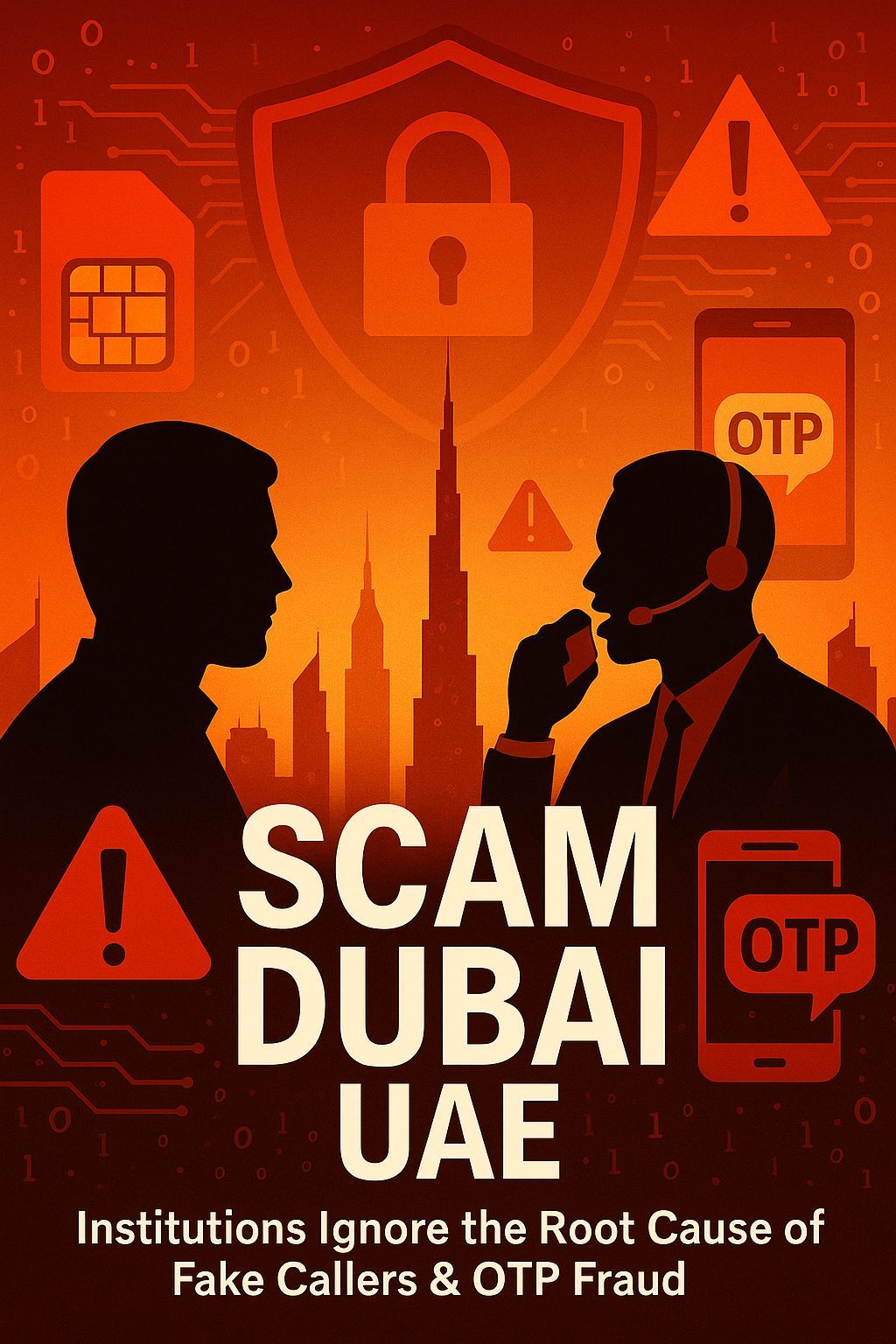 Scam warning in Dubai UAE showing OTP fraud, fake callers, and security risks — CALLIT IT INFRASTRUCTURE