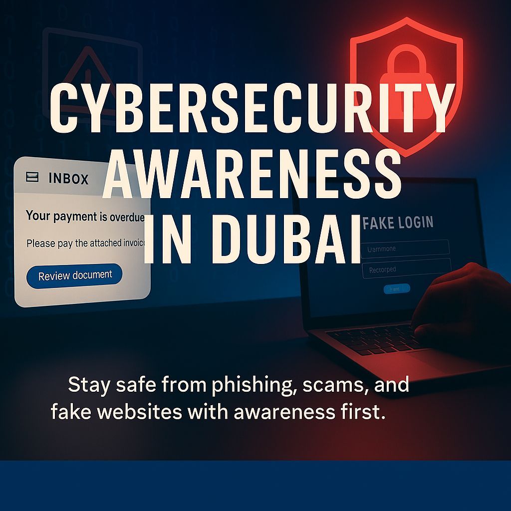 Cybersecurity awareness in Dubai – protecting businesses and individuals from phishing, fake websites, and online threats.