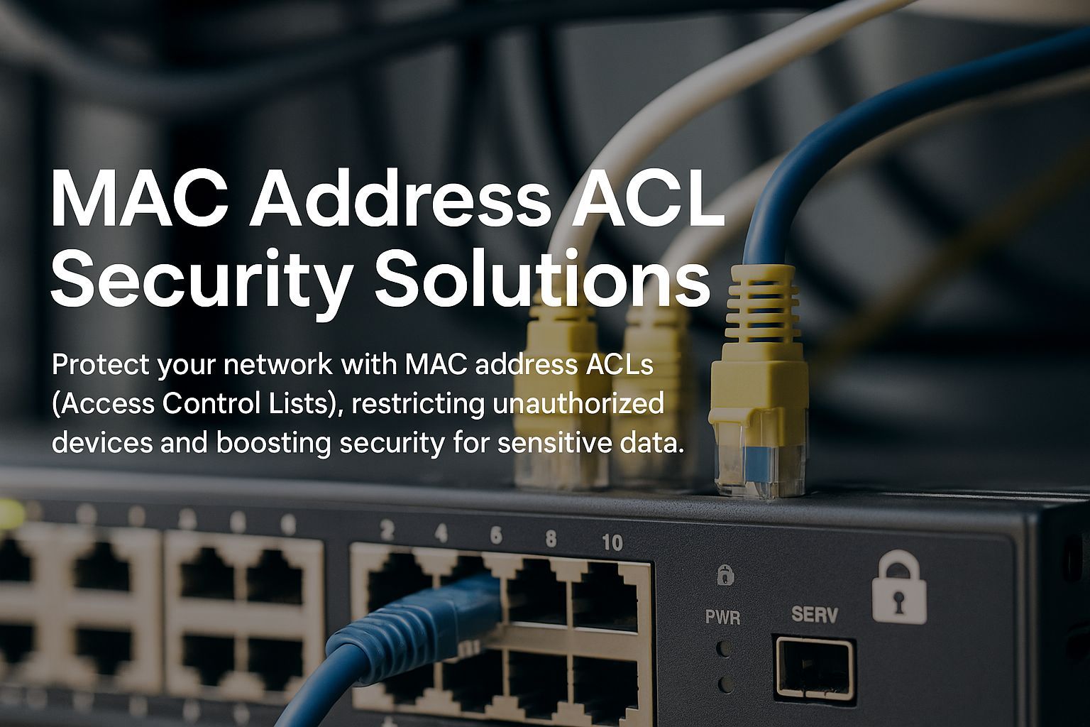 Network engineer configuring MAC address ACL security settings on managed switch