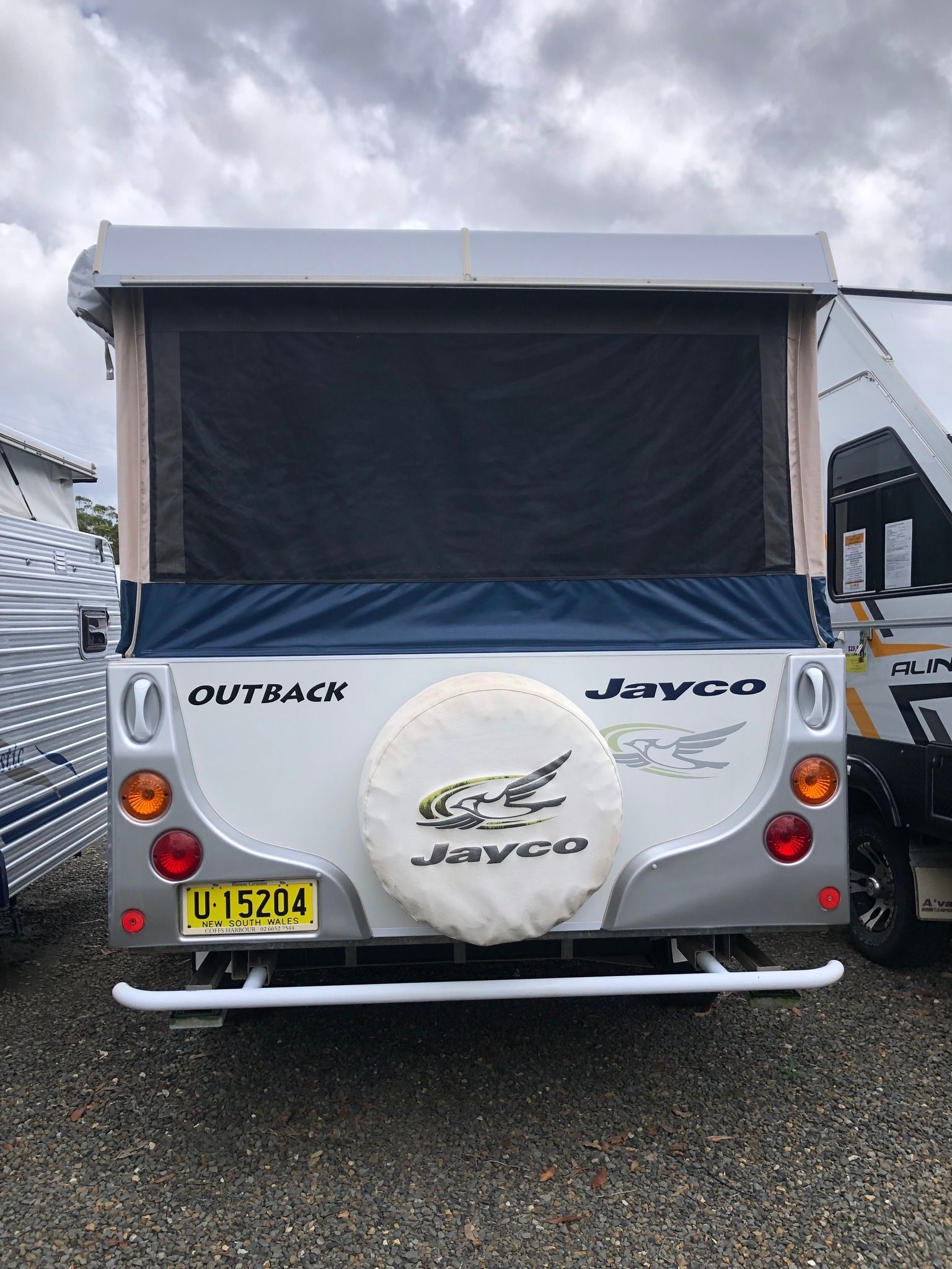 Rear View of a Jayco Outback Camper Trailer — Great Lakes Caravans & RV P/L In Hunter Valley, NSW