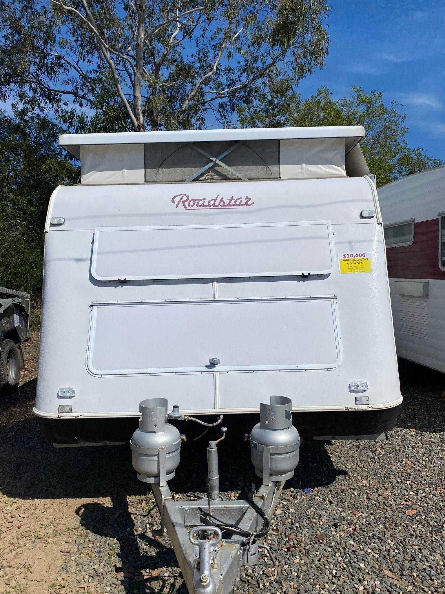 White Camper Trailer With Propane Tanks — Great Lakes Caravans & RV P/L In Hunter Valley, NSW