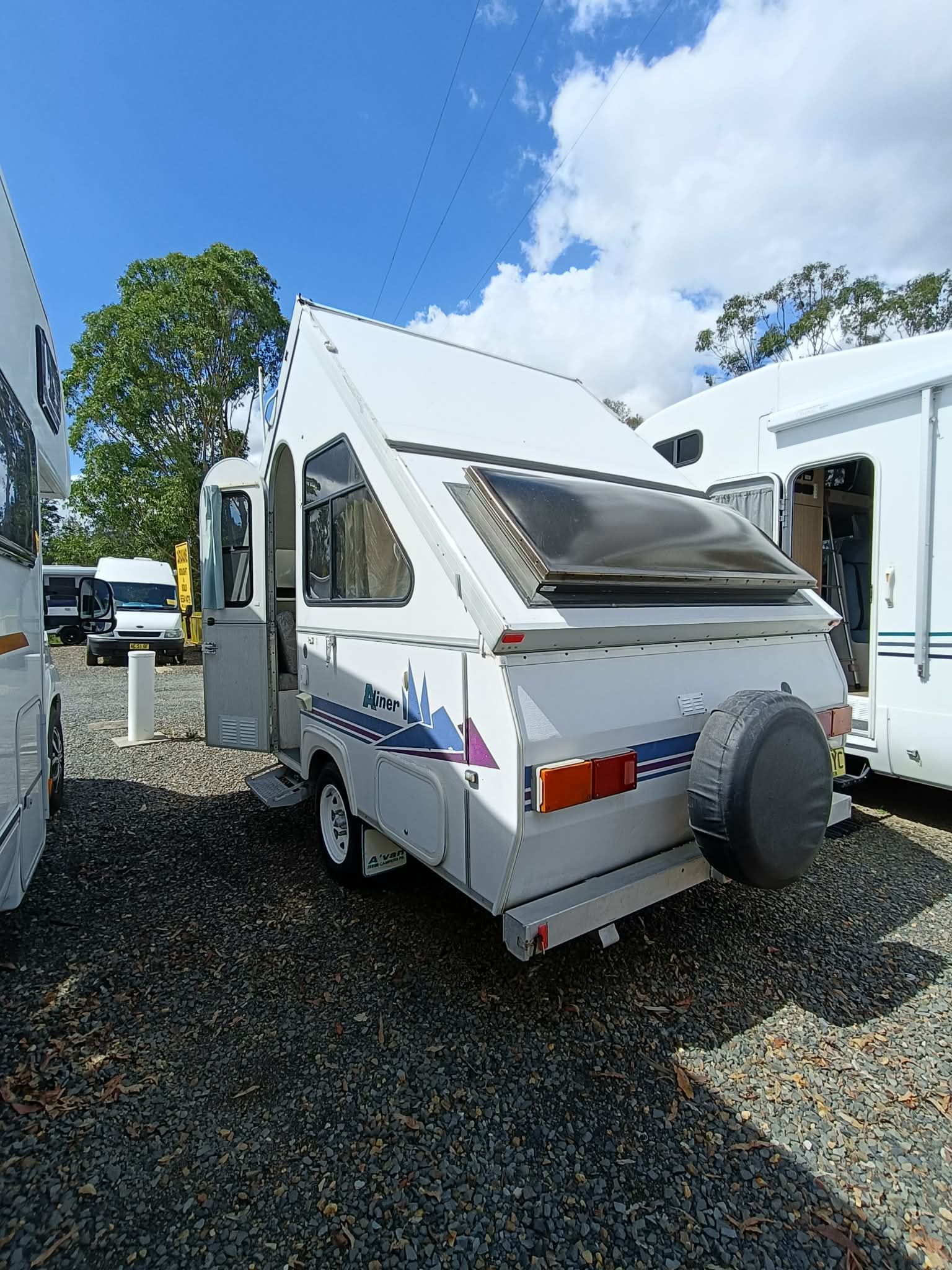 White and Blue Pop-up Camper Trailer — Great Lakes Caravans & RV P/L In Taree, NSW