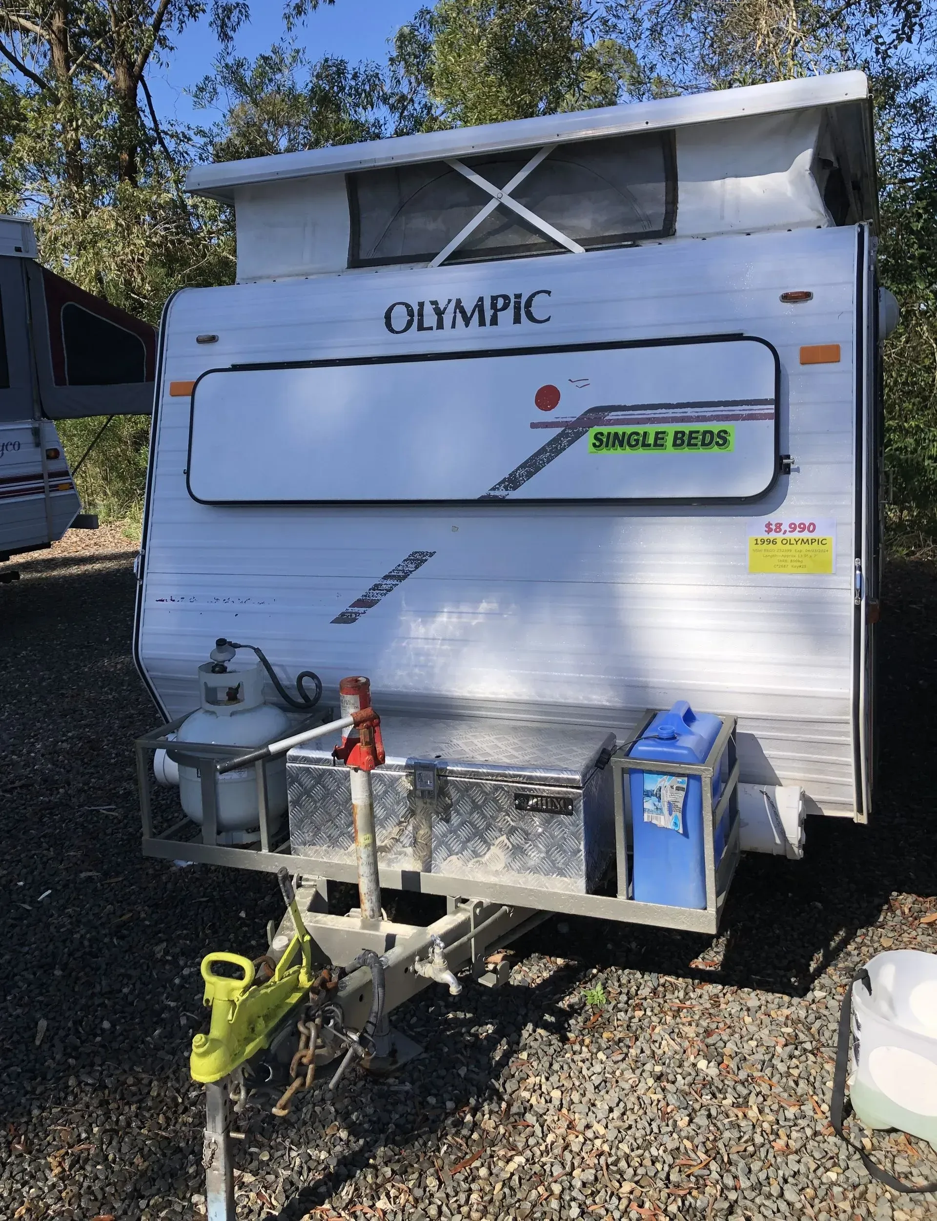 White Olympic Camper Trailer With Pop-up Roof — Great Lakes Caravans & RV P/L In Nabiac, NSW