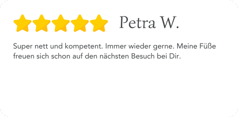 Eine Fünf-Sterne-Bewertung für Petra W. in Deutsch