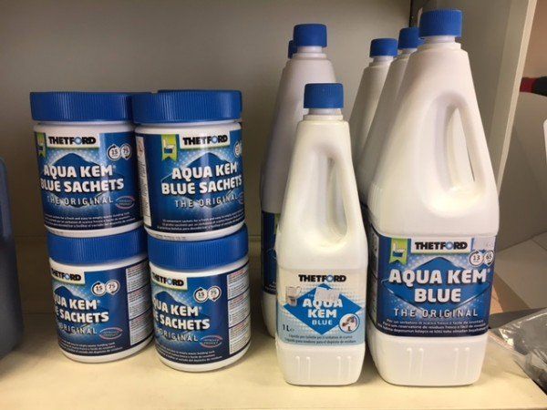 Detergenti chimici per WC da camper