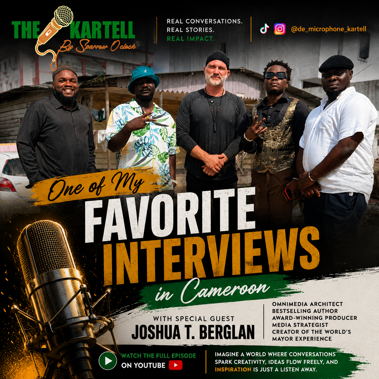 Joshua T. Berglan shares highlights from his De Microphone Kartell interview on Cameroon, storytelli