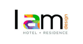 Um logotipo colorido para um hotel e residência
