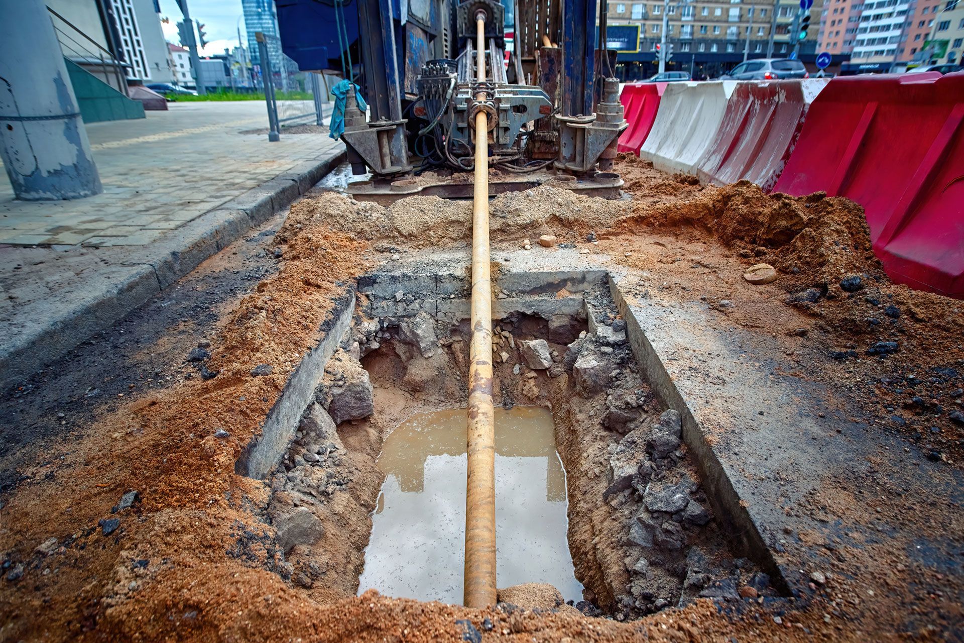 Person operating a drilling machine