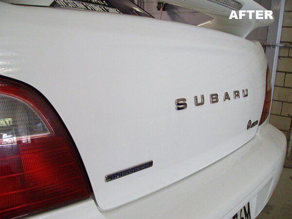 Subaru White Car After — Penrith NSW — Dent Ezy Fix P/L
