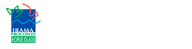 Logotipo com folhas verdes estilizadas, ondas azuis e as palavras 