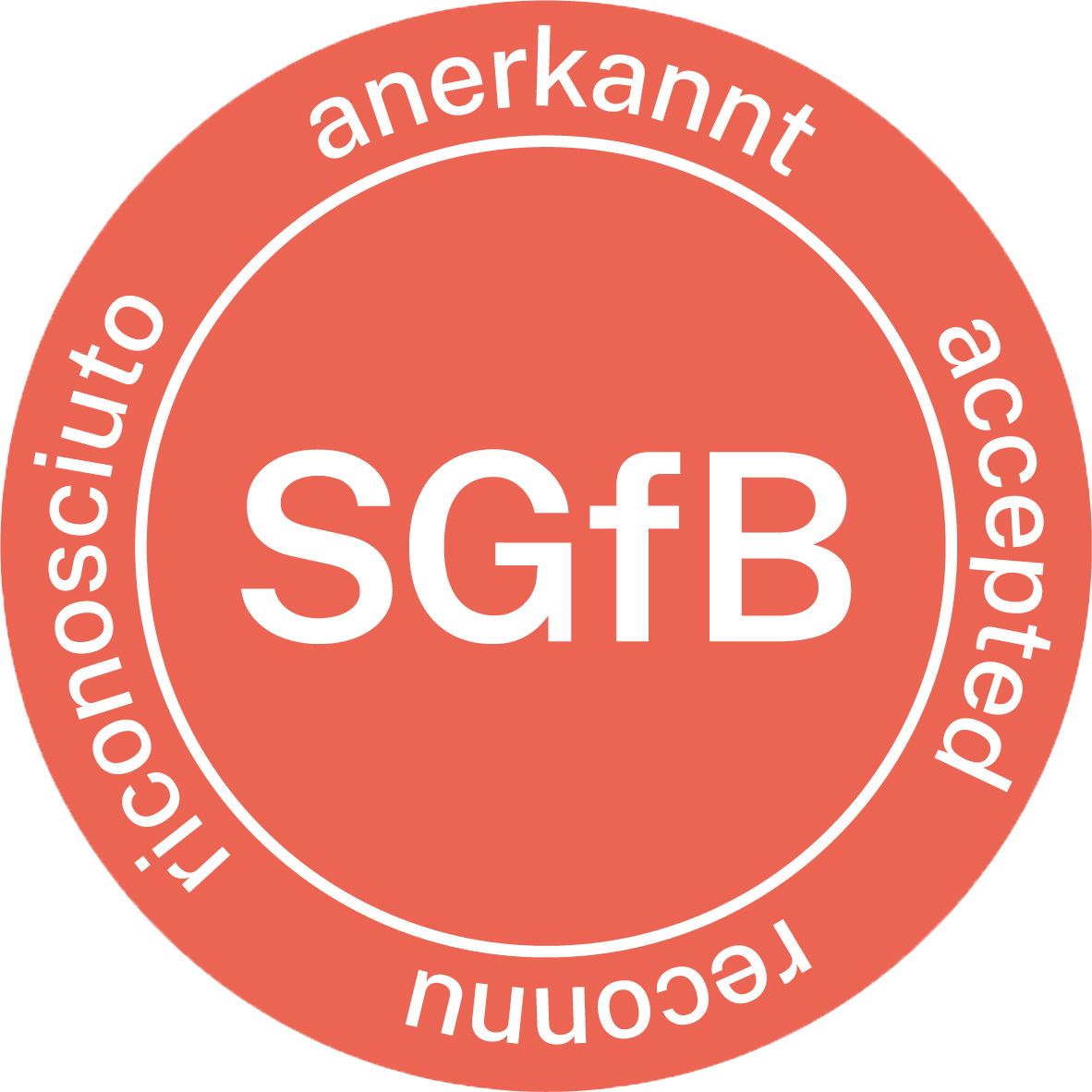 SGfB-Logo in Rot mit weißem Text.
