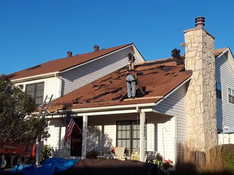 Two Workers Repairing the Roof — Beavercreek, OH — CK Lee Restorations, LLC.