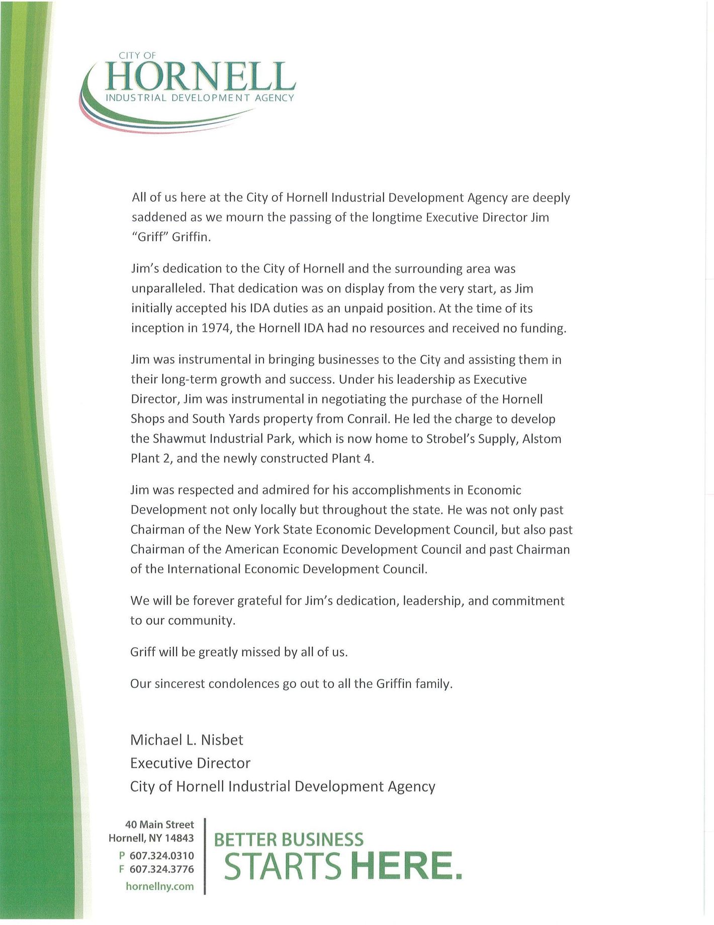 Hornell Industrial Development Agency IDA