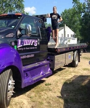 Woman standing in the Truck — towing service in Cinnaminson, NJ