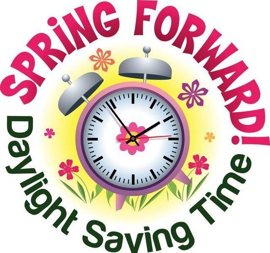 A logo for spring forward daylight saving time