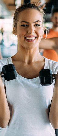 A group of people using a treadmill