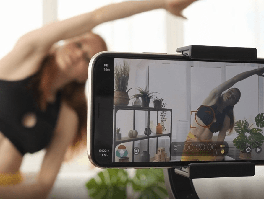 Female exercising high jump