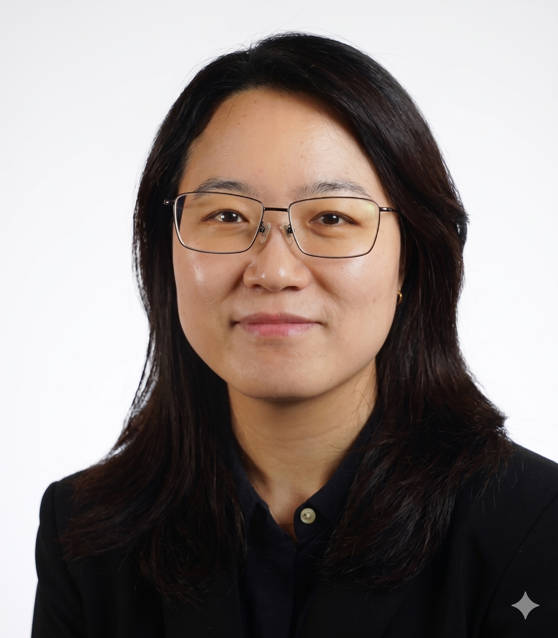 A person with a beard and short hair wears round, yellow-tinted glasses and a colorful zip-up jacket against a grey wall.