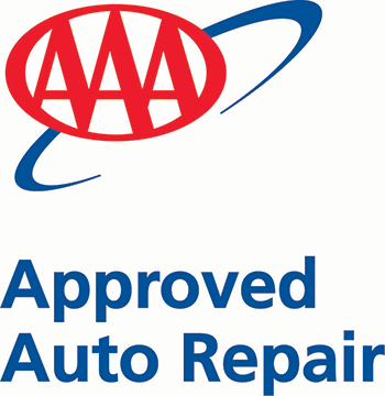 Aaa approved auto repair logo on a white background