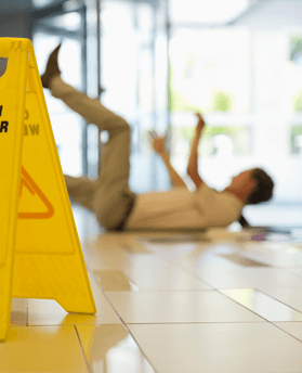 Person slipping over at work