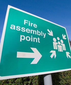 Fire assembly point sign
