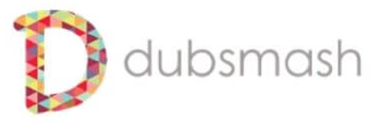 A logo for dubsmash with a colorful letter d