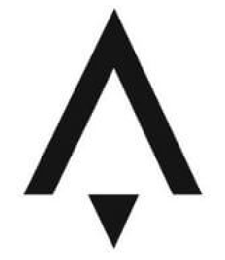 A black and white triangle with an arrow pointing down.