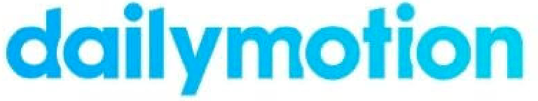 A blue dailymotion logo on a white background